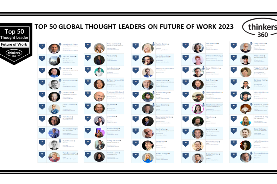 Thought Leaders and Influencers on Future of Work Thought Leaders and Influencers on Future of Work