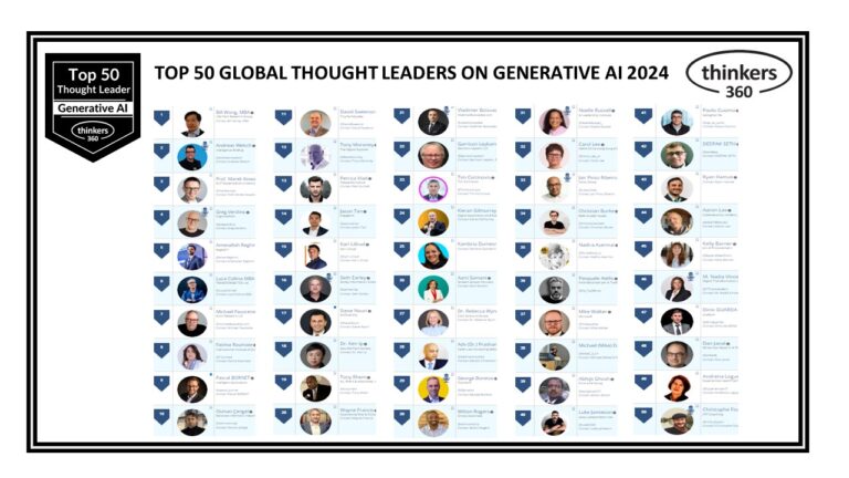 Top 50 Global Thought Leaders and Influencers on Generative AI 2024