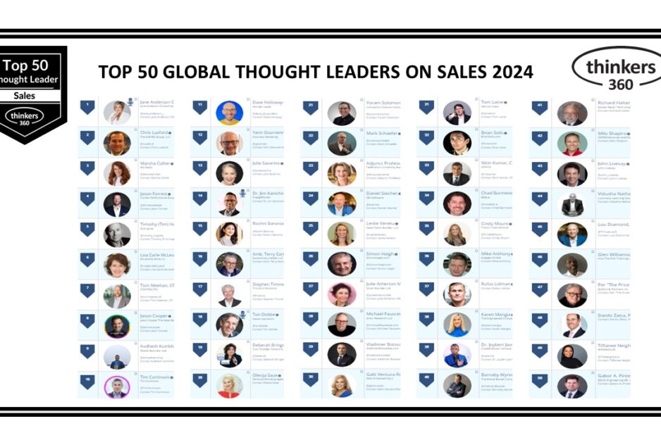 Top 50 Global Thought Leaders and Influencers on Sales 2024 Top 50 Global Thought Leaders and Influencers on Sales 2024