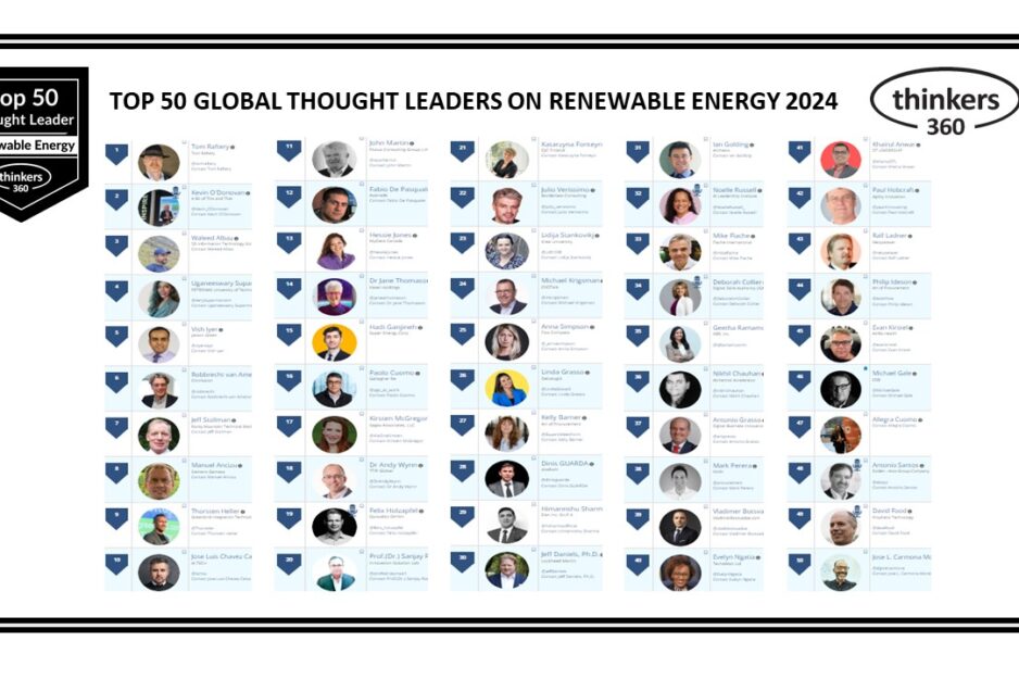 Top 50 Global Thought Leaders and Influencers on Renewable Energy 2024 Top 50 Global Thought Leaders and Influencers on Renewable Energy 2024