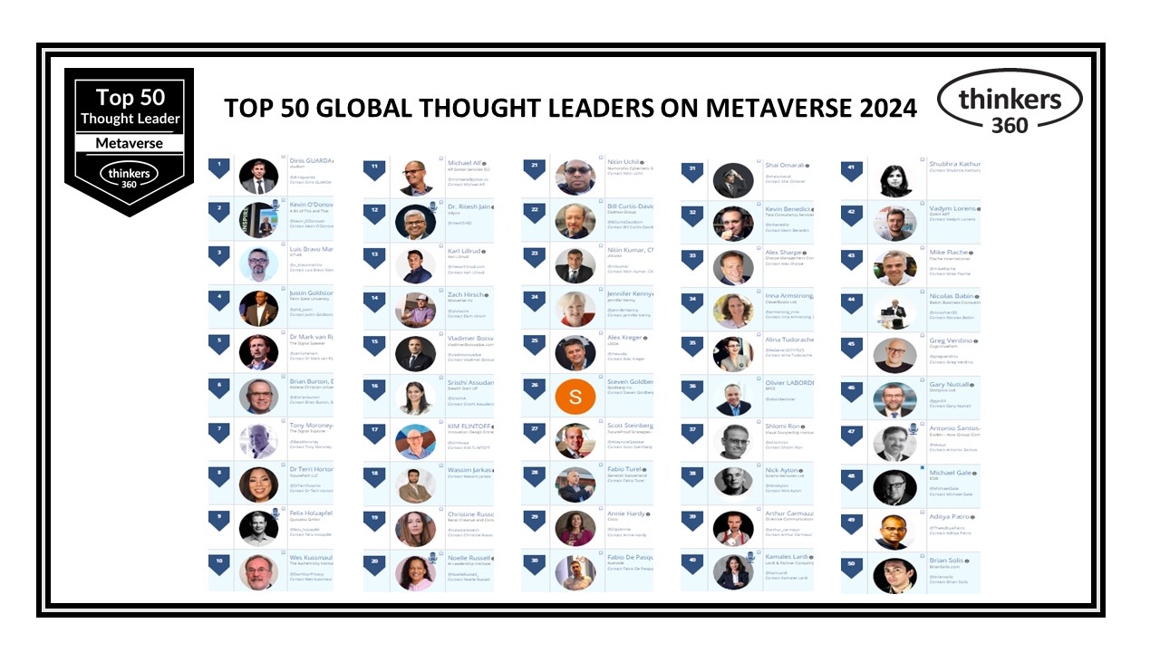 Top 50 Global Thought Leaders and Influencers on Metaverse 2024 |  Thinkers360