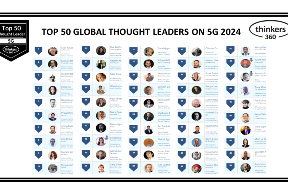 Top 50 Global Thought Leaders and Influencers on 5G 2024 Top 50 Global Thought Leaders and Influencers on 5G 2024