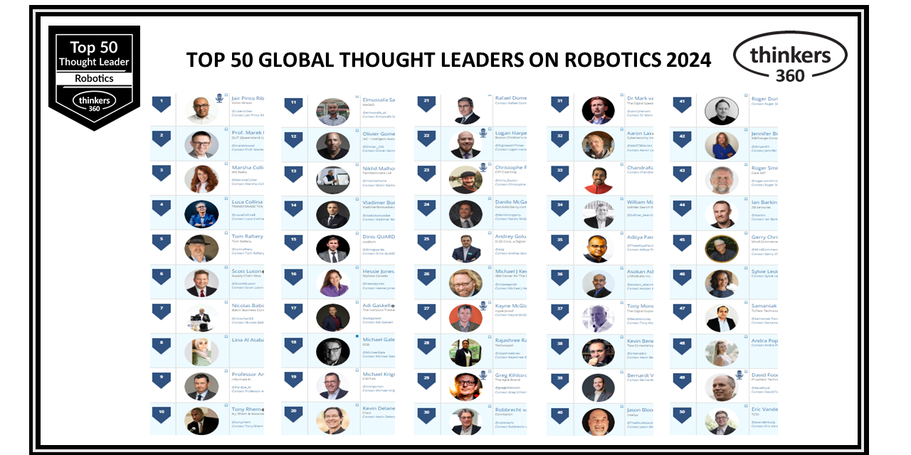 Top 50 Global Thought Leaders and Influencers on Robotics 2024 Top 50 Global Thought Leaders and Influencers on Robotics 2024