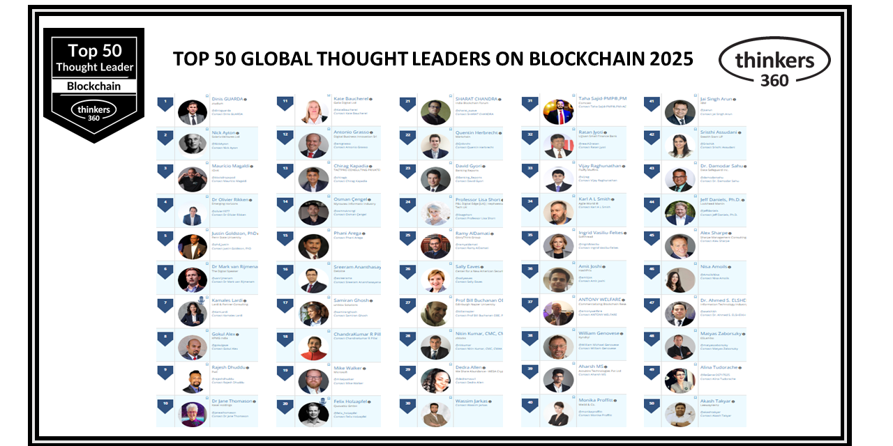 Top 50 Global Thought Leaders and Influencers on Blockchain 2025 Top 50 Global Thought Leaders and Influencers on Blockchain 2025