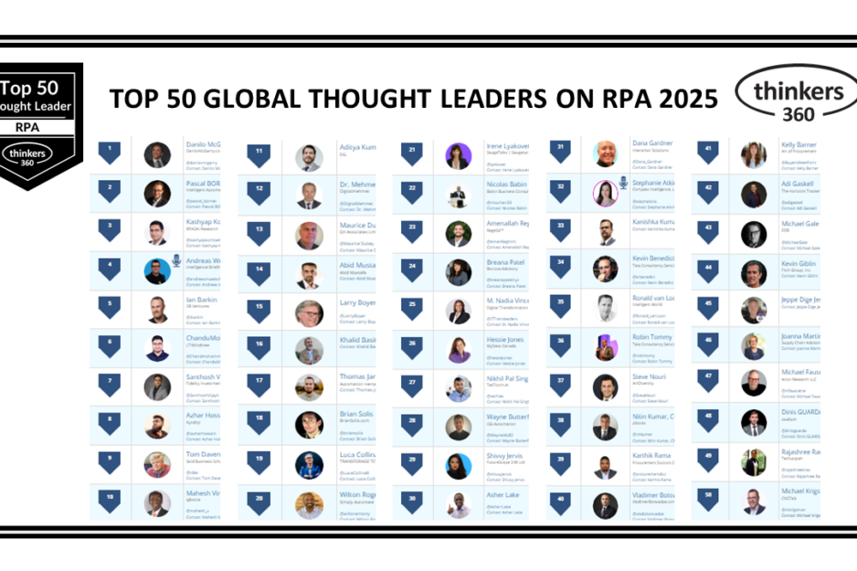 Top 50 Global Thought Leaders and Influencers on RPA 2025 Top 50 Global Thought Leaders and Influencers on RPA 2025