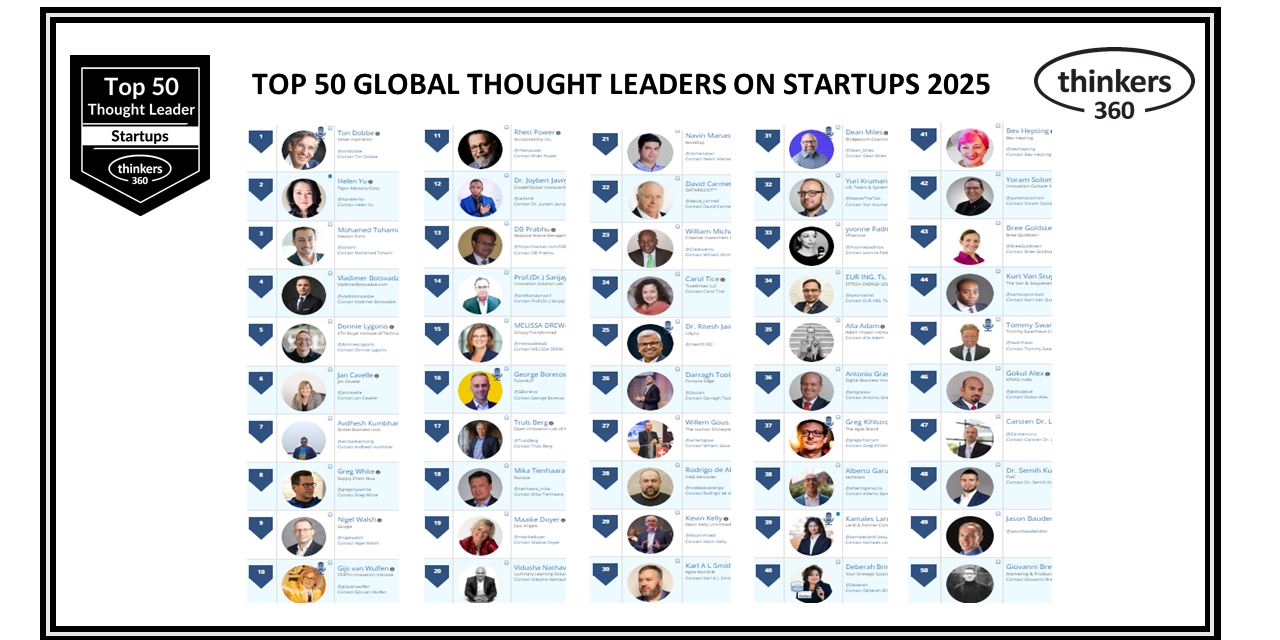 Top 50 Global Thought Leaders and Influencers on Startups 2025 Top 50 Global Thought Leaders and Influencers on Startups 2025