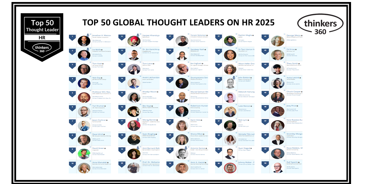 Top 50 Global Thought Leaders and Influencers on HR 2025 Top 50 Global Thought Leaders and Influencers on HR 2025