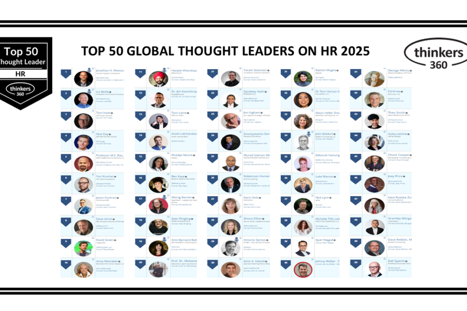 Top 50 Global Thought Leaders and Influencers on HR 2025 Top 50 Global Thought Leaders and Influencers on HR 2025