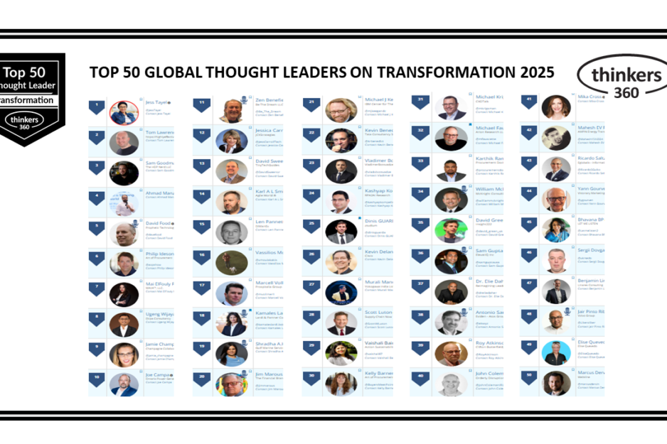 Top 50 Global Thought Leaders and Influencers on Transformation 2025 Top 50 Global Thought Leaders and Influencers on Transformation 2025