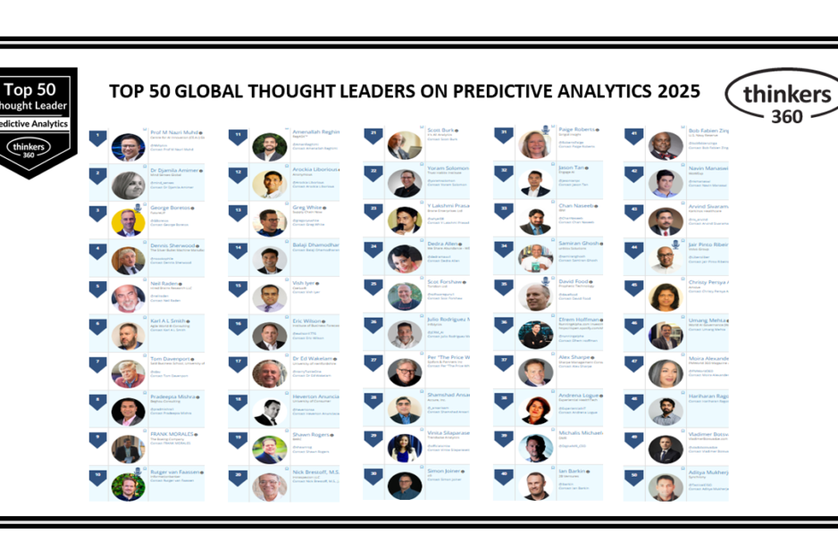 Top 50 Global Thought Leaders and Influencers on Predictive Analytics 2025 Top 50 Global Thought Leaders and Influencers on Predictive Analytics 2025