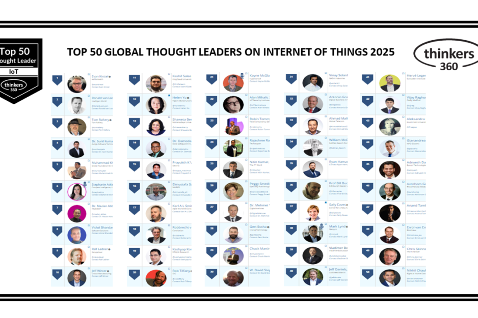 Top 50 Global Thought Leaders and Influencers on Internet of Things 2025 Top 50 Global Thought Leaders and Influencers on Internet of Things 2025