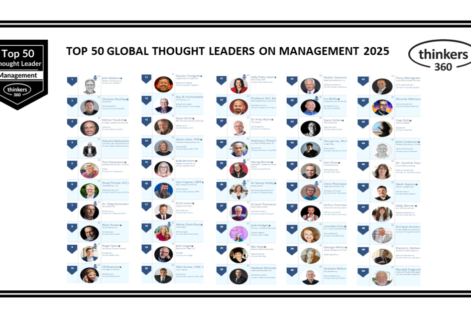 Top 50 Global Thought Leaders and Influencers on Management 2025 Top 50 Global Thought Leaders and Influencers on Management 2025