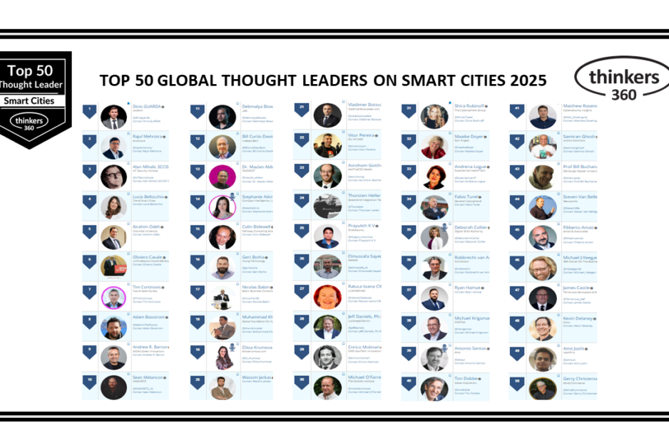 Top 50 Global Thought Leaders and Influencers on Smart Cities 2025 Top 50 Global Thought Leaders and Influencers on Smart Cities 2025