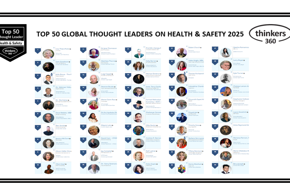 Top 50 Global Thought Leaders and Influencers on Health & Safety 2025 Top 50 Global Thought Leaders and Influencers on Health & Safety 2025