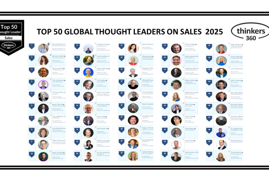 Top 50 Global Thought Leaders and Influencers on Sales 2025 Top 50 Global Thought Leaders and Influencers on Sales 2025