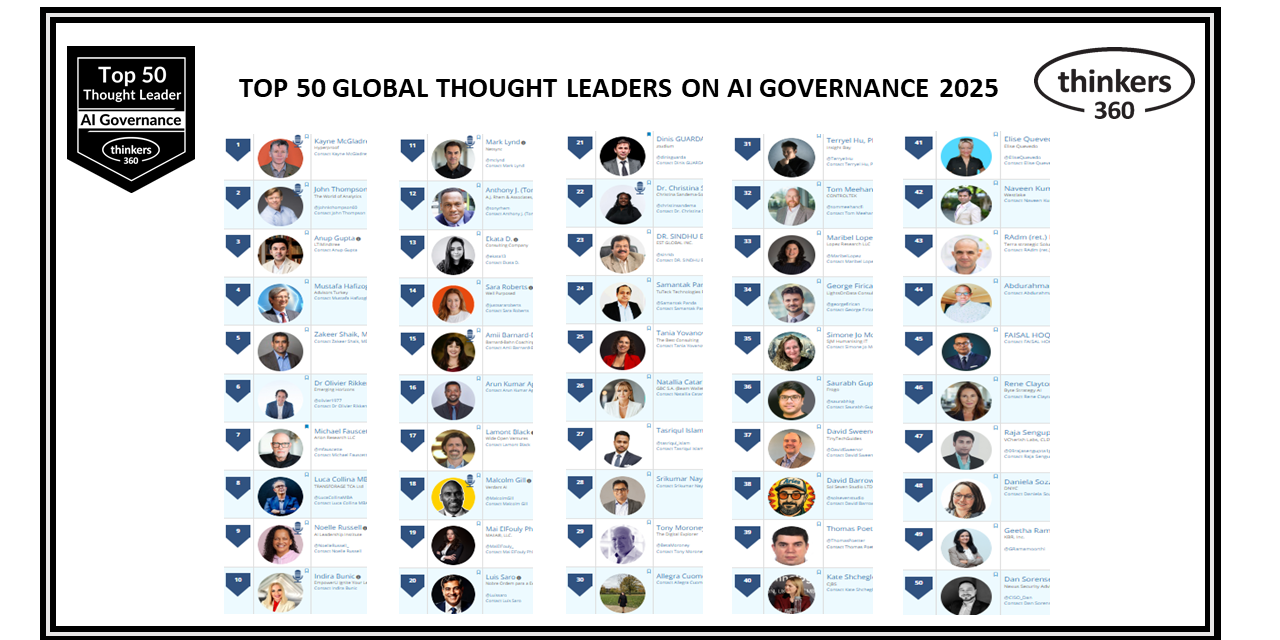 Top 50 Global Thought Leaders and Influencers on AI Governance 2025
