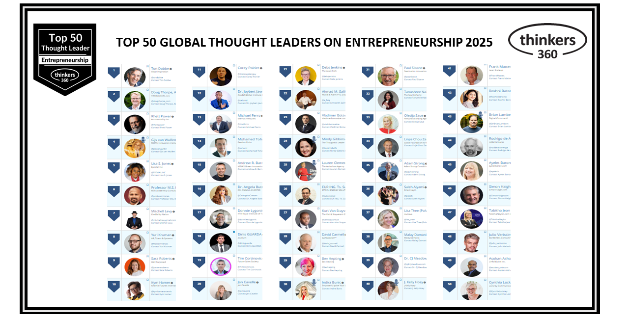 Top 50 Global Thought Leaders and Influencers on Entrepreneurship 2025