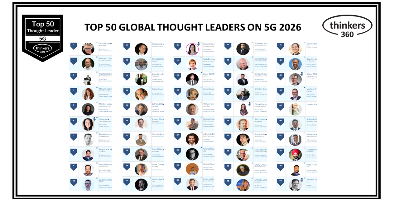 Top 50 Global Thought Leaders and Influencers on 5G 2026 Top 50 Global Thought Leaders and Influencers on 5G 2026
