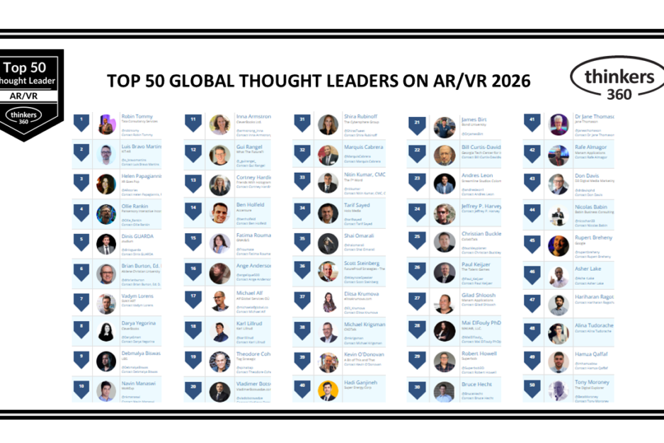 Top 50 Global Thought Leaders and Influencers on AR/VR 2026