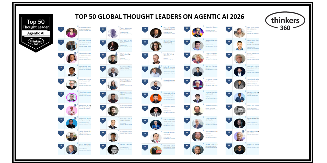 Top 50 Global Thought Leaders and Influencers on Agentic AI 2026