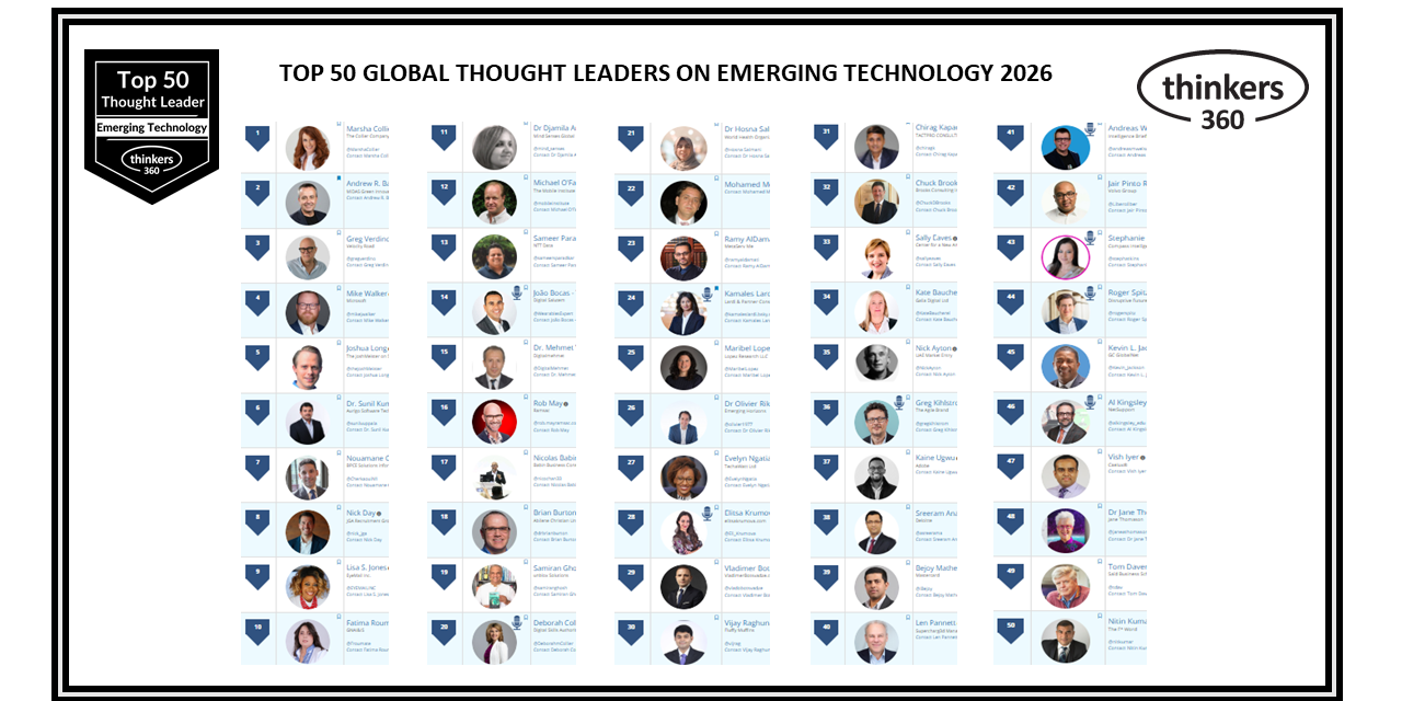 Top 50 Global Thought Leaders and Influencers on Emerging Technology 2026 Top 50 Global Thought Leaders and Influencers on Emerging Technology 2026
