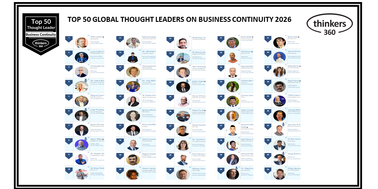 Top 50 Global Thought Leaders and Influencers on Business Continuity 2026