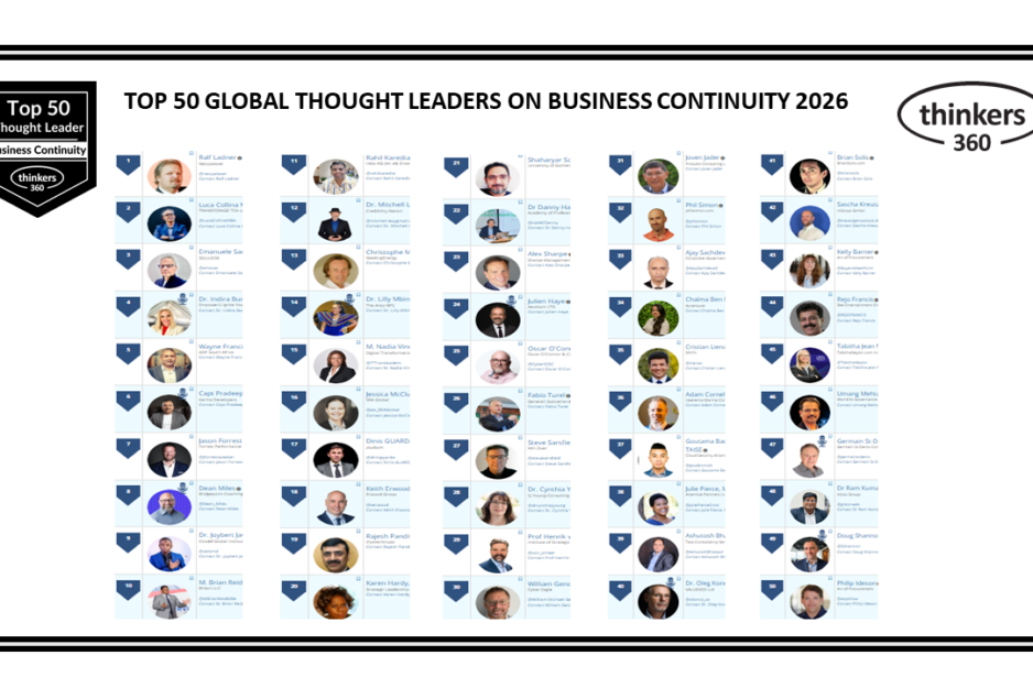 Top 50 Global Thought Leaders and Influencers on Business Continuity 2026 Top 50 Global Thought Leaders and Influencers on Business Continuity 2026
