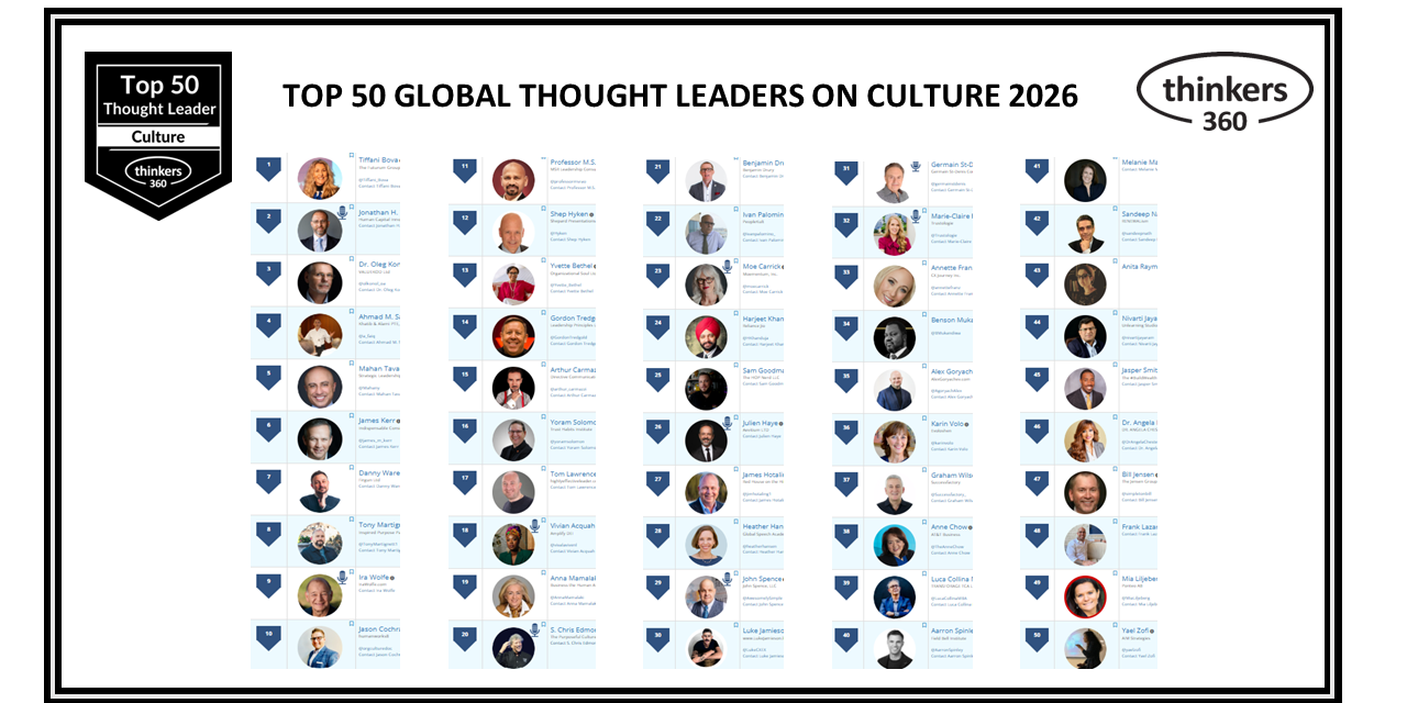 Top 50 Global Thought Leaders and Influencers on Culture 2026 Top 50 Global Thought Leaders and Influencers on Culture 2026