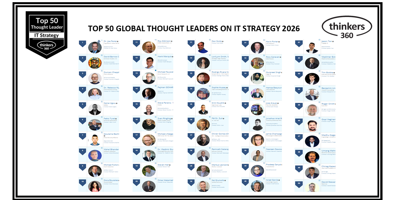 Top 50 Global Thought Leaders and Influencers on IT Strategy 2026 Top 50 Global Thought Leaders and Influencers on IT Strategy 2026