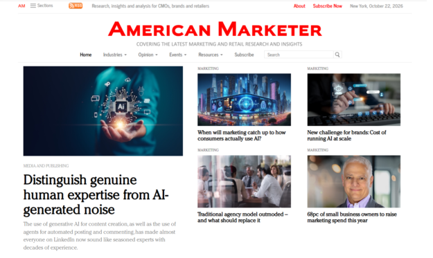 Thinkers360 Founder Nicholas Evans Published in American Marketer on Distinguishing Human Expertise from AI-Generated Noise Thinkers360 Founder Nicholas Evans Published in American Marketer on Distinguishing Human Expertise from AI-Generated Noise