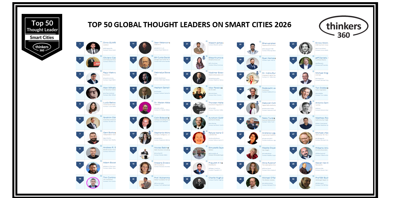 Top 50 Global Thought Leaders and Influencers on Smart Cities 2026 Top 50 Global Thought Leaders and Influencers on Smart Cities 2026
